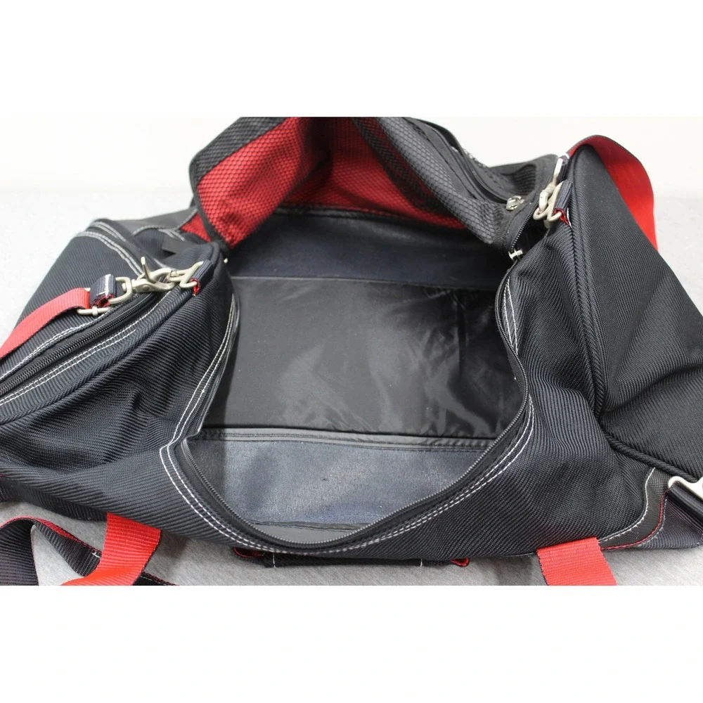 Marlboro Duffel Bag Lg Black Red Compass Travel Weekend Gym Sport Shoulder Bag